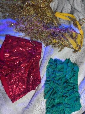 Assortment of party shorts and skirts